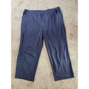 White Stag Women's Pull-On Elastic Waist Lounge Pants Navy Plus Size 26/28W